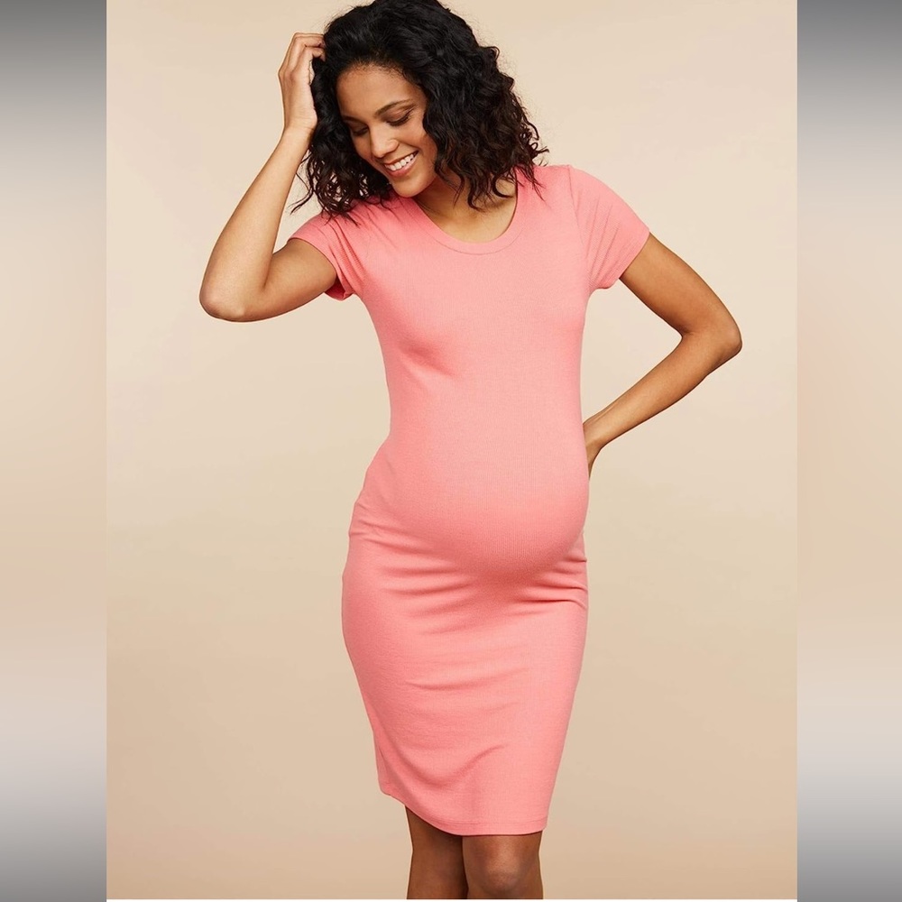 Motherhood Maternity| Rib Bodycon Tee Shirt Dress